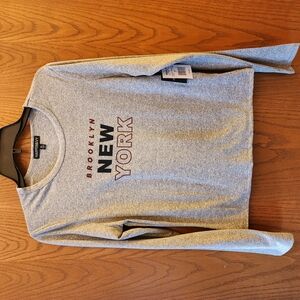 Gray Long Sleeve Brooklyn New York Top